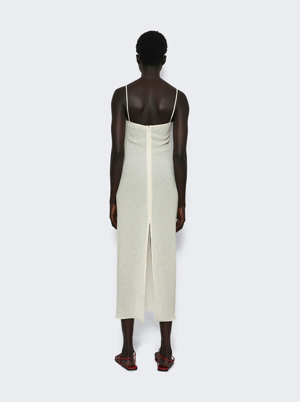 Sleveless Crepe Beach Midi Length Cream - 4