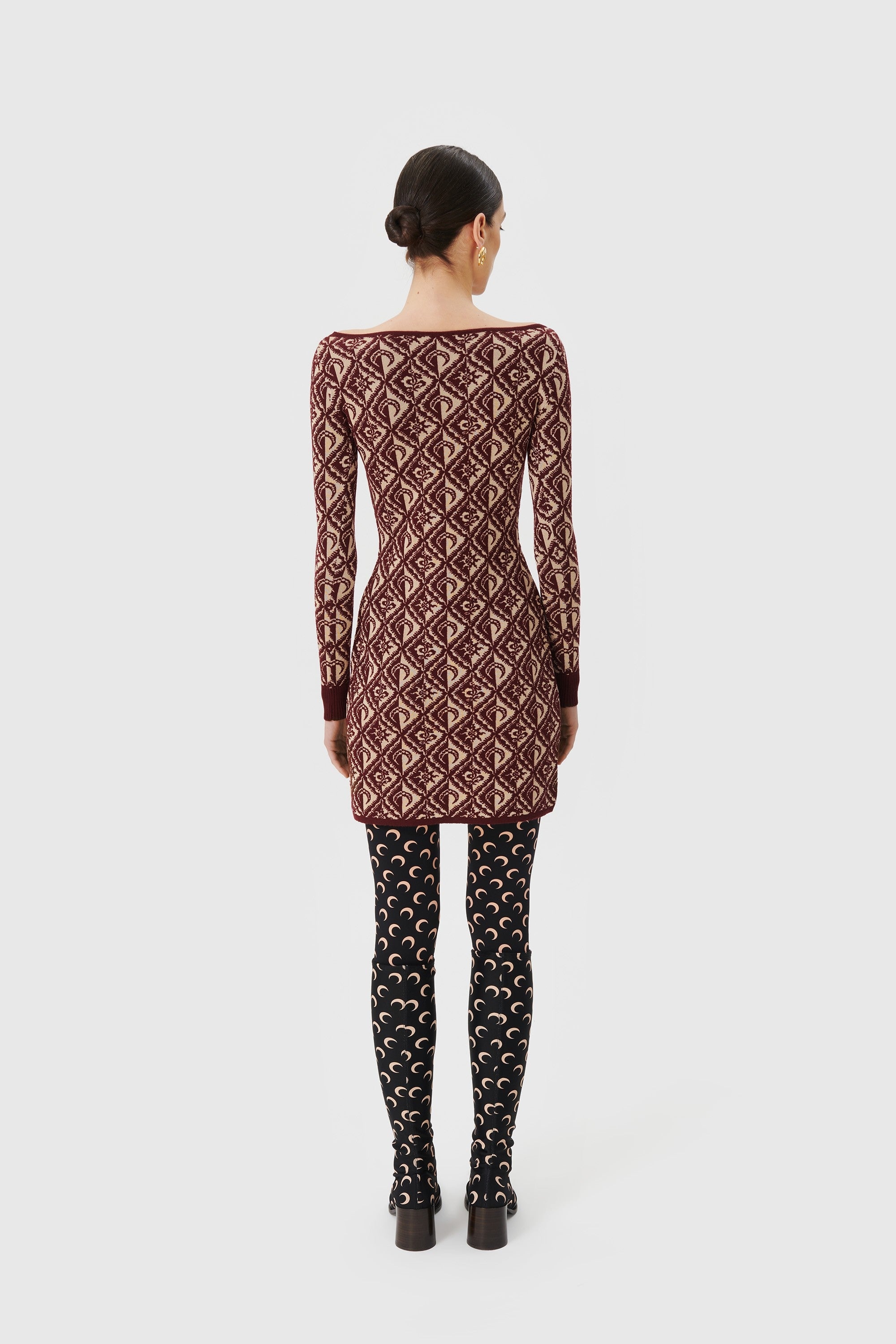 Moon Diamant Knit Jacquard Mini Dress - 3