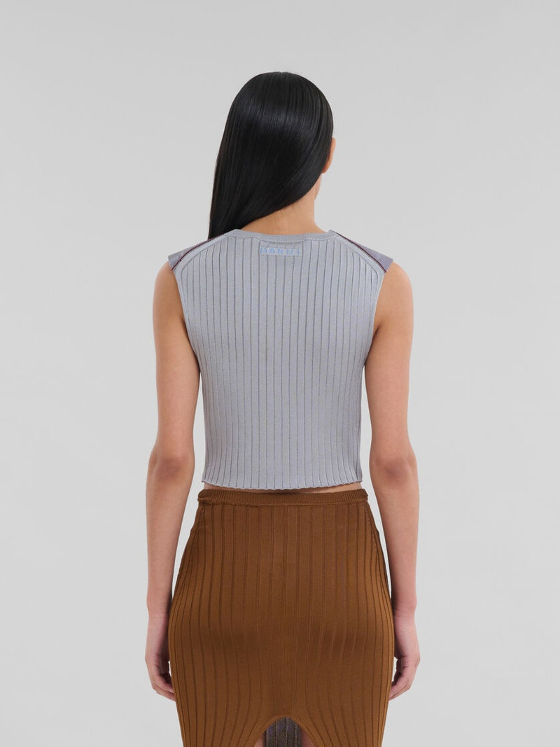 GREY LEATHER 상단과 RIB-KNIT BACK 3