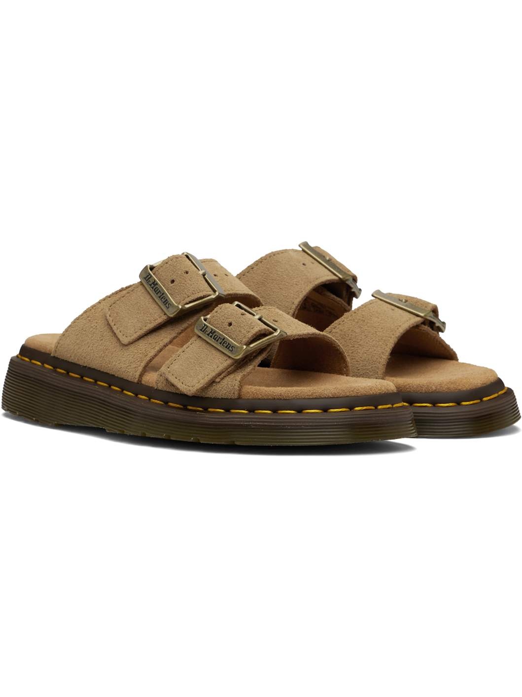 Tan Josef Suede Slide Sandals - 4