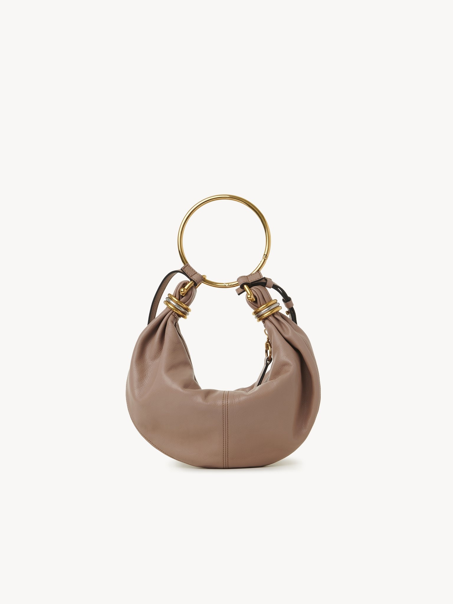 SMALL BRACELET HOBO BAG IN GRAINED LEATHER - 5