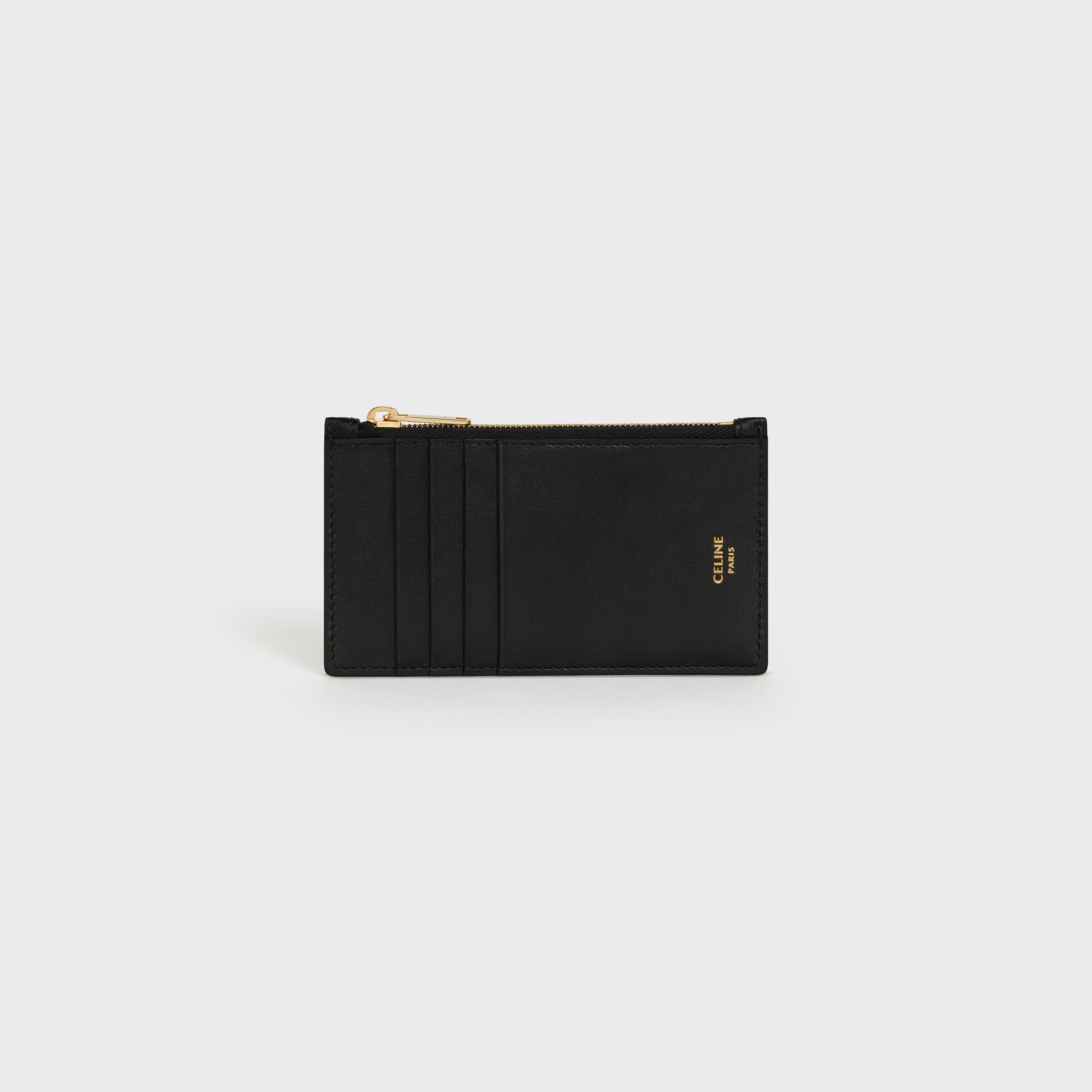 ZIPPED CARD HOLDER  IN  SMOOTH CALFSKIN - 1