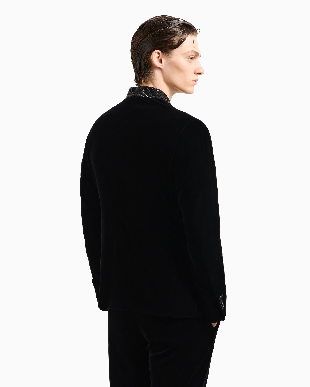 Double-breasted Giorgio’s jacket in stretch velvet - 3
