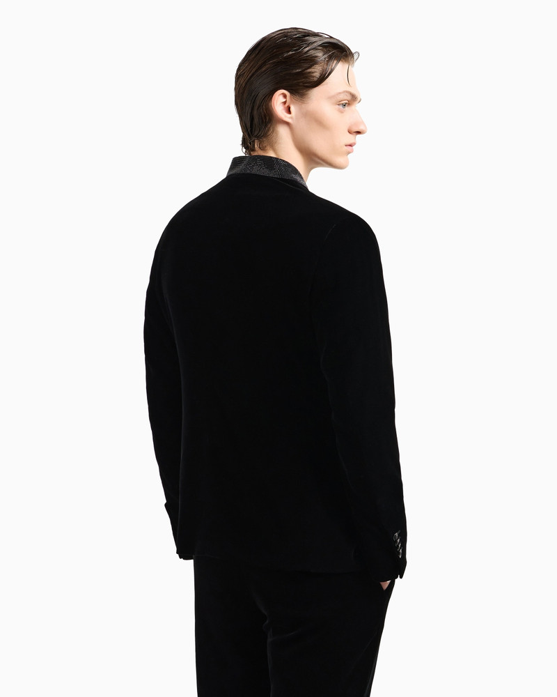Double-breasted Giorgio’s jacket in stretch velvet 3