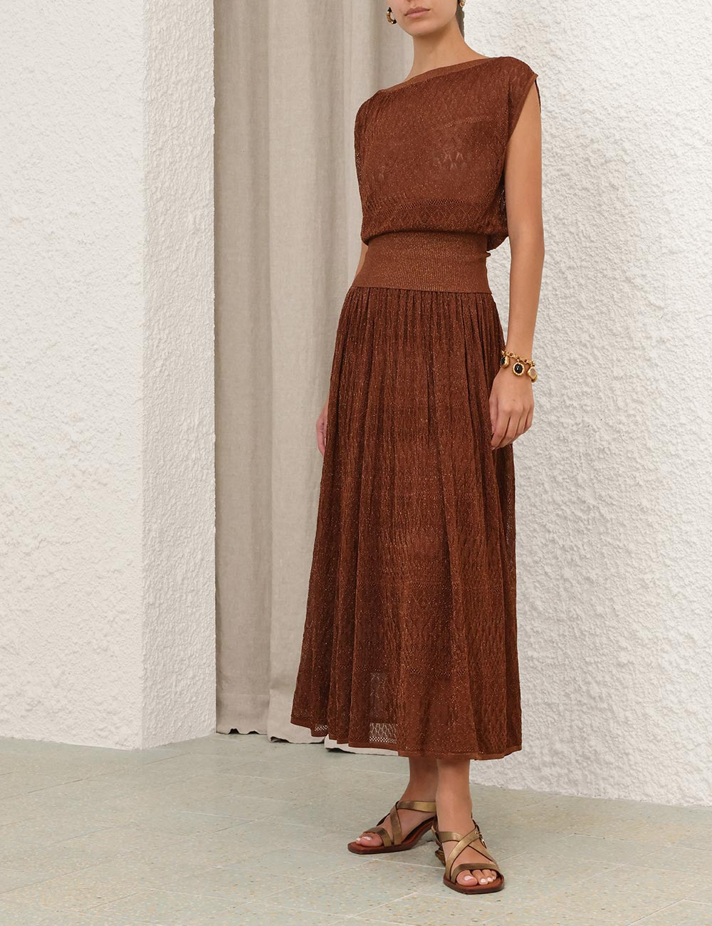 AWAKEN METALLIC LACE TOP - 3