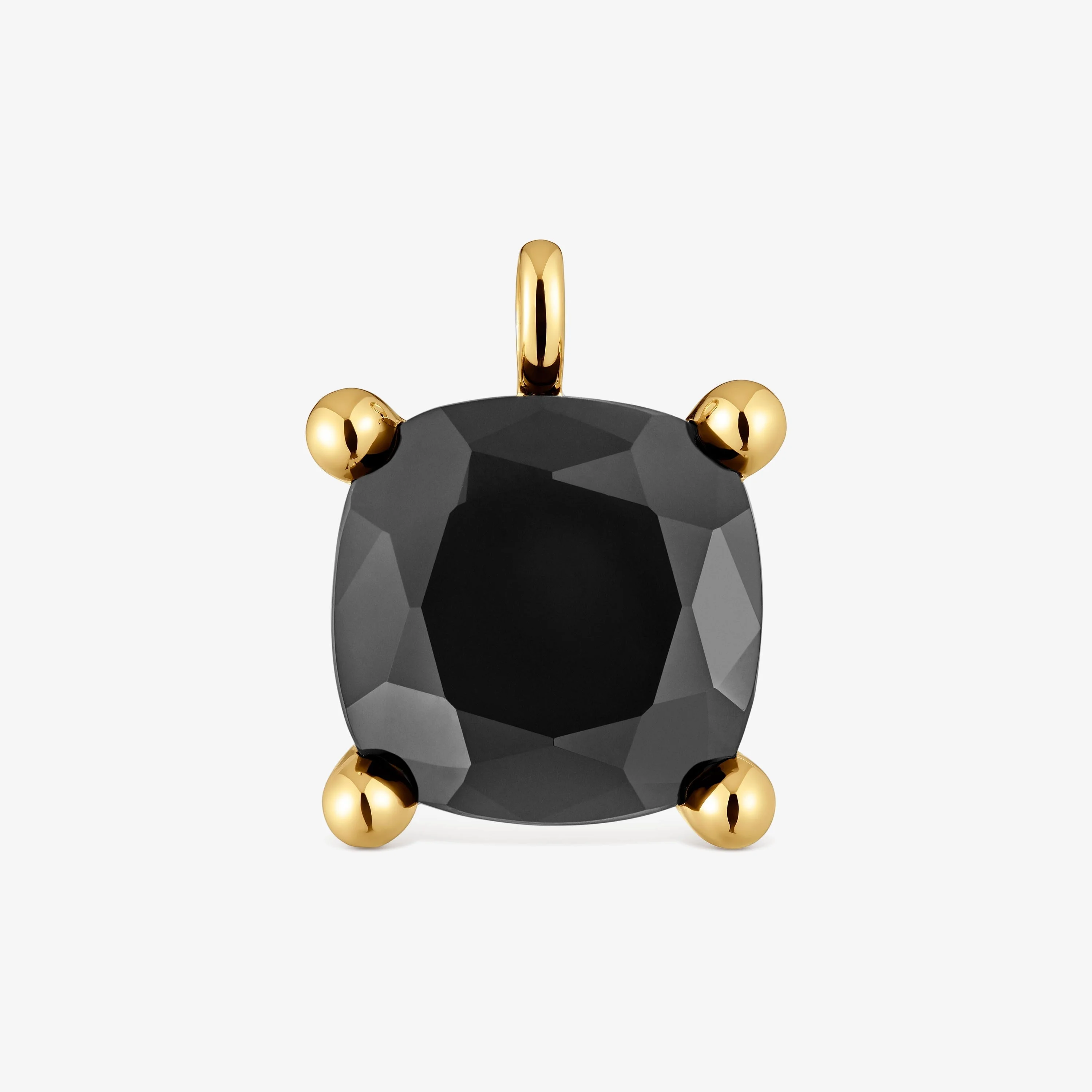 Large 18K gold vermeil and onyx Pendant Color Black - 1