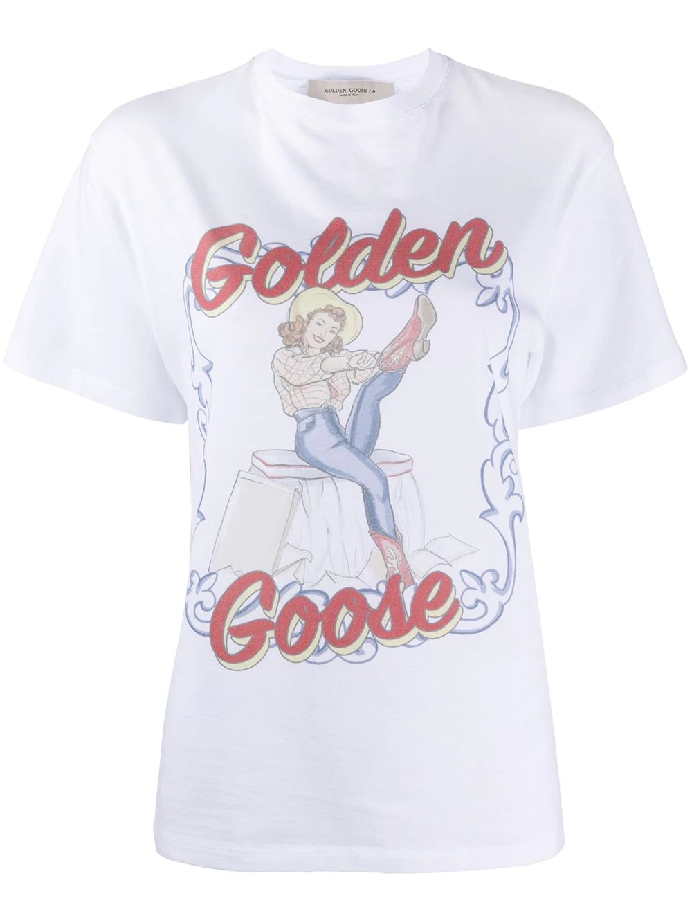 cowgirl print T-shirt - 1