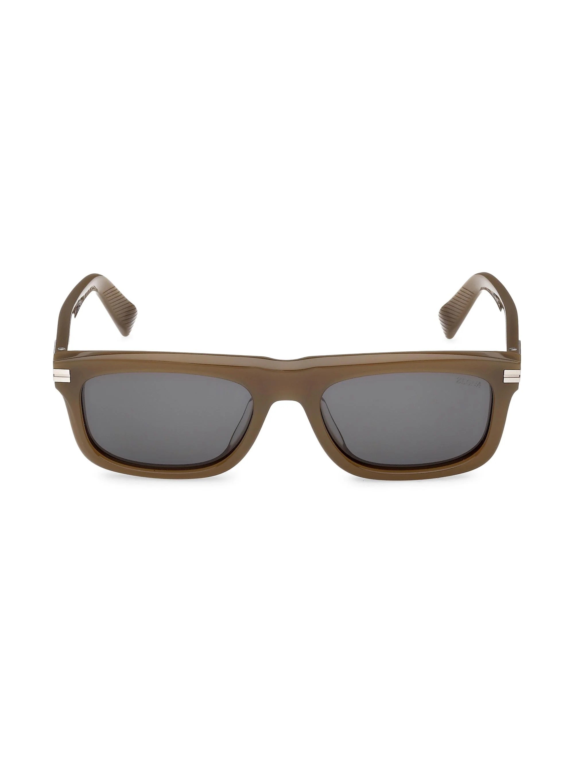 Men's 55MM Rectangular Sunglasses - Brown Grey - 1