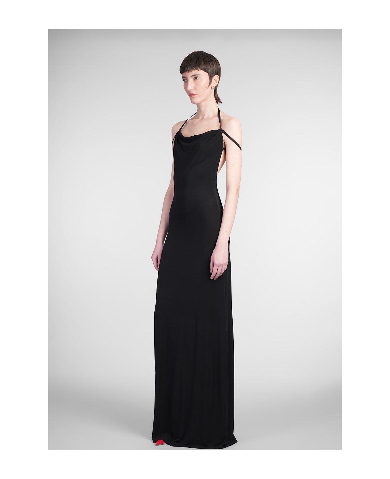 Dress Woman In Black Viscose - 4