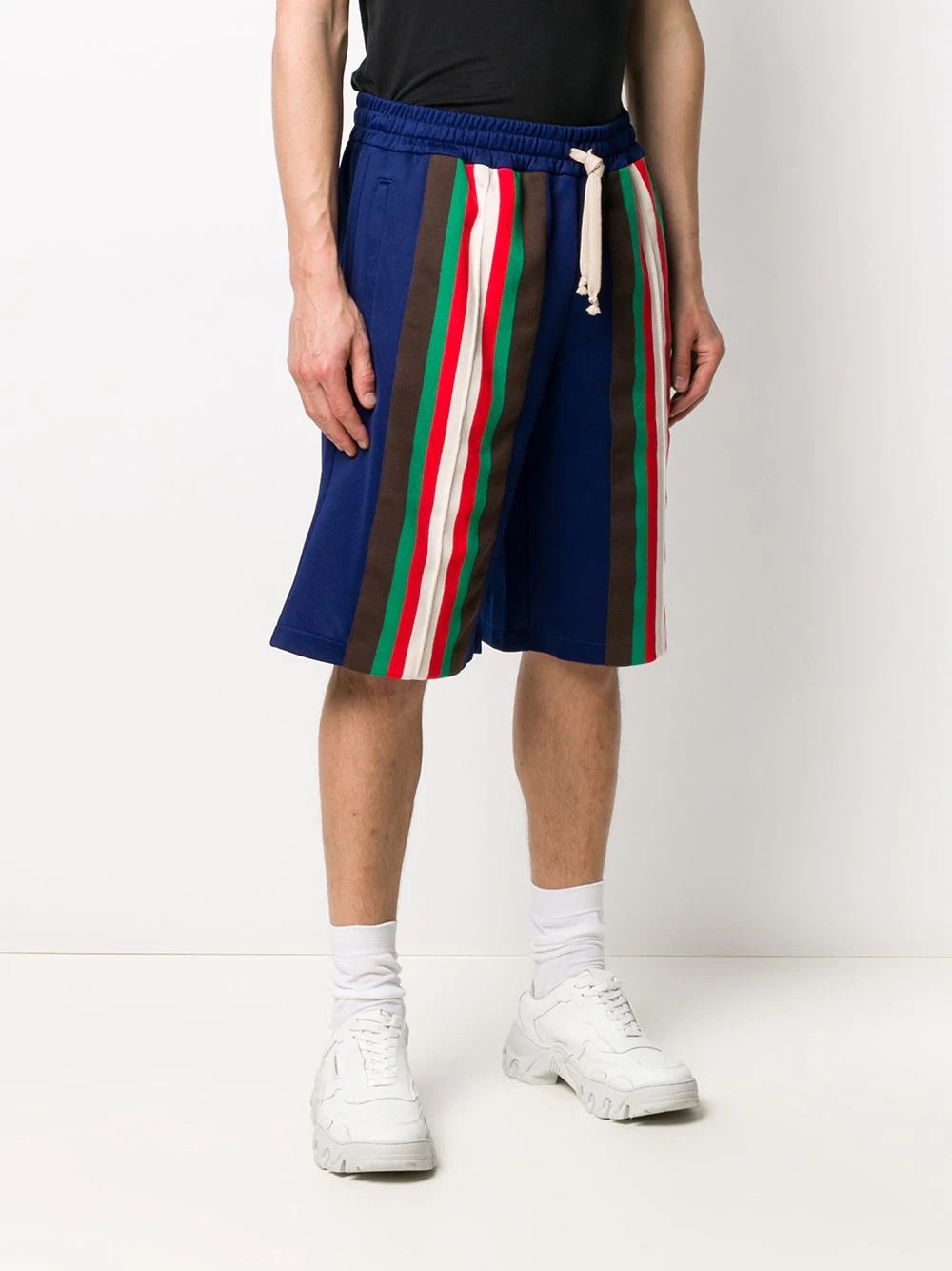 technical jersey striped shorts - 3