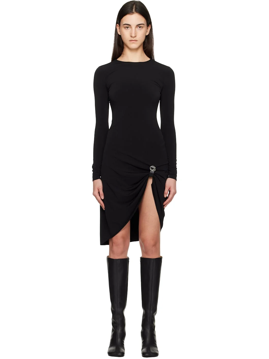 Black Suspended Midi Dress - 1