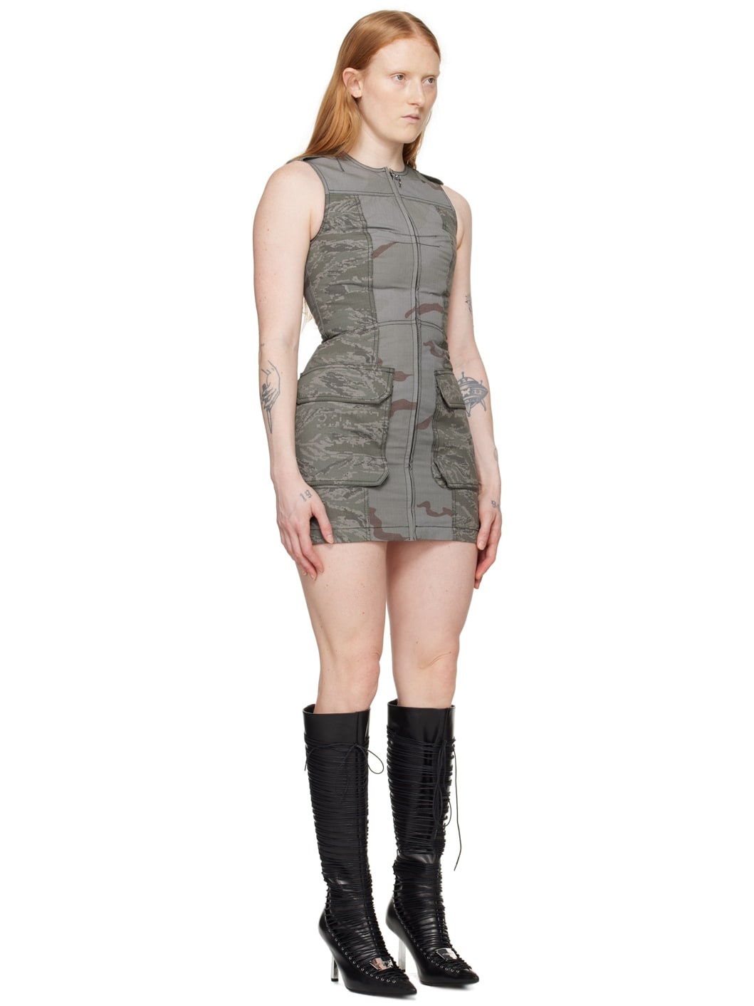Gray Regenerated Camo Minidress - 2