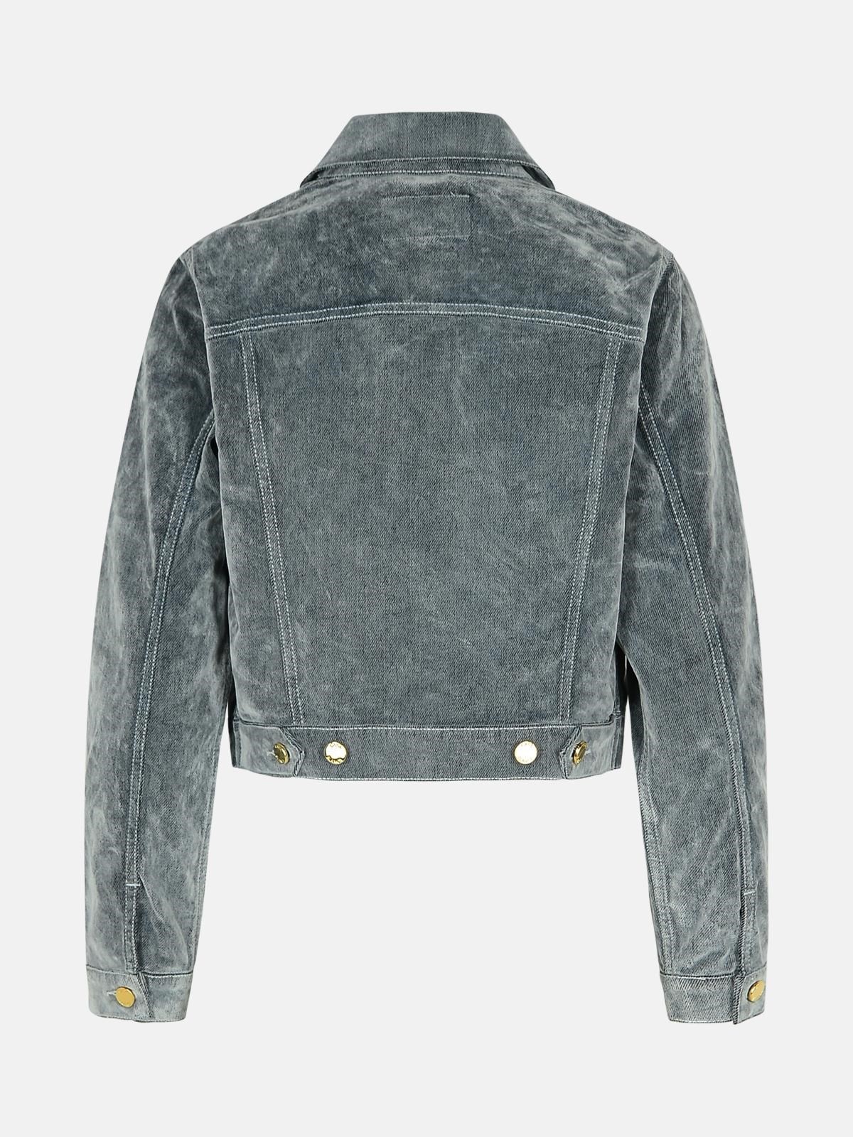 LIGHT BLUE COTTON BLEND JACKET - 3