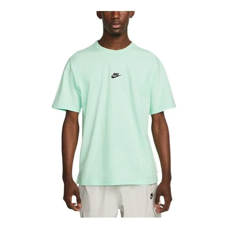 Men's Nike FW22 Solid Color Logo Embroidered Short Sleeve Green T-Shirt DO7393-379 - 1