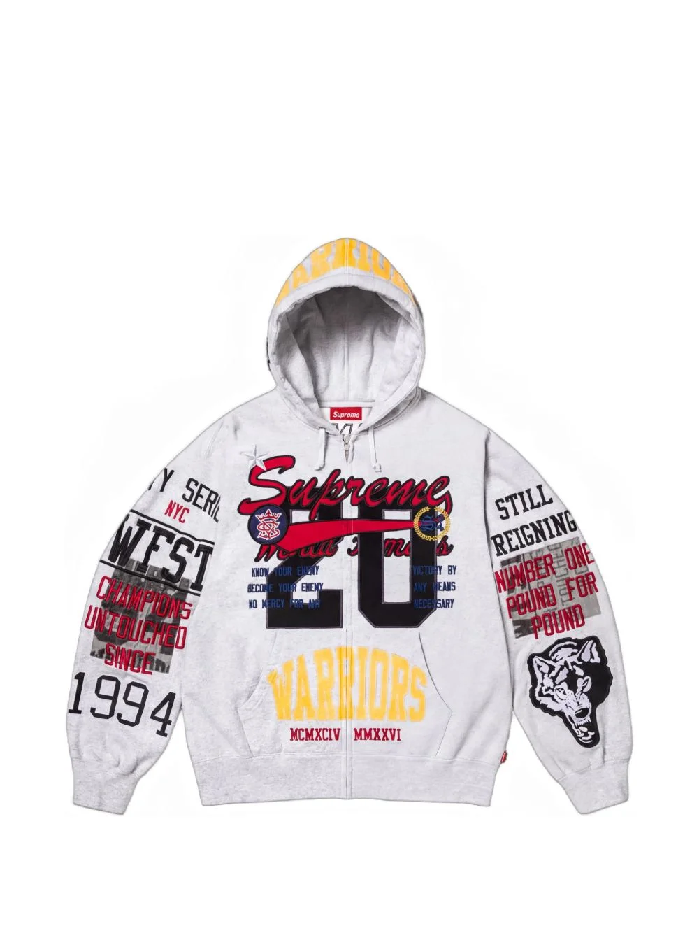 Warriors appliqué-detailing zip-up hoodie - 1