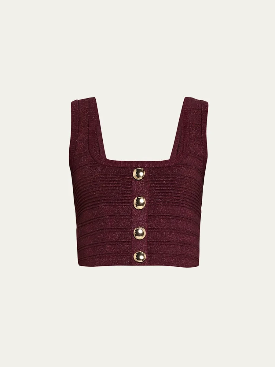 Nella Cropped Bandage Knit Tank Top - 1