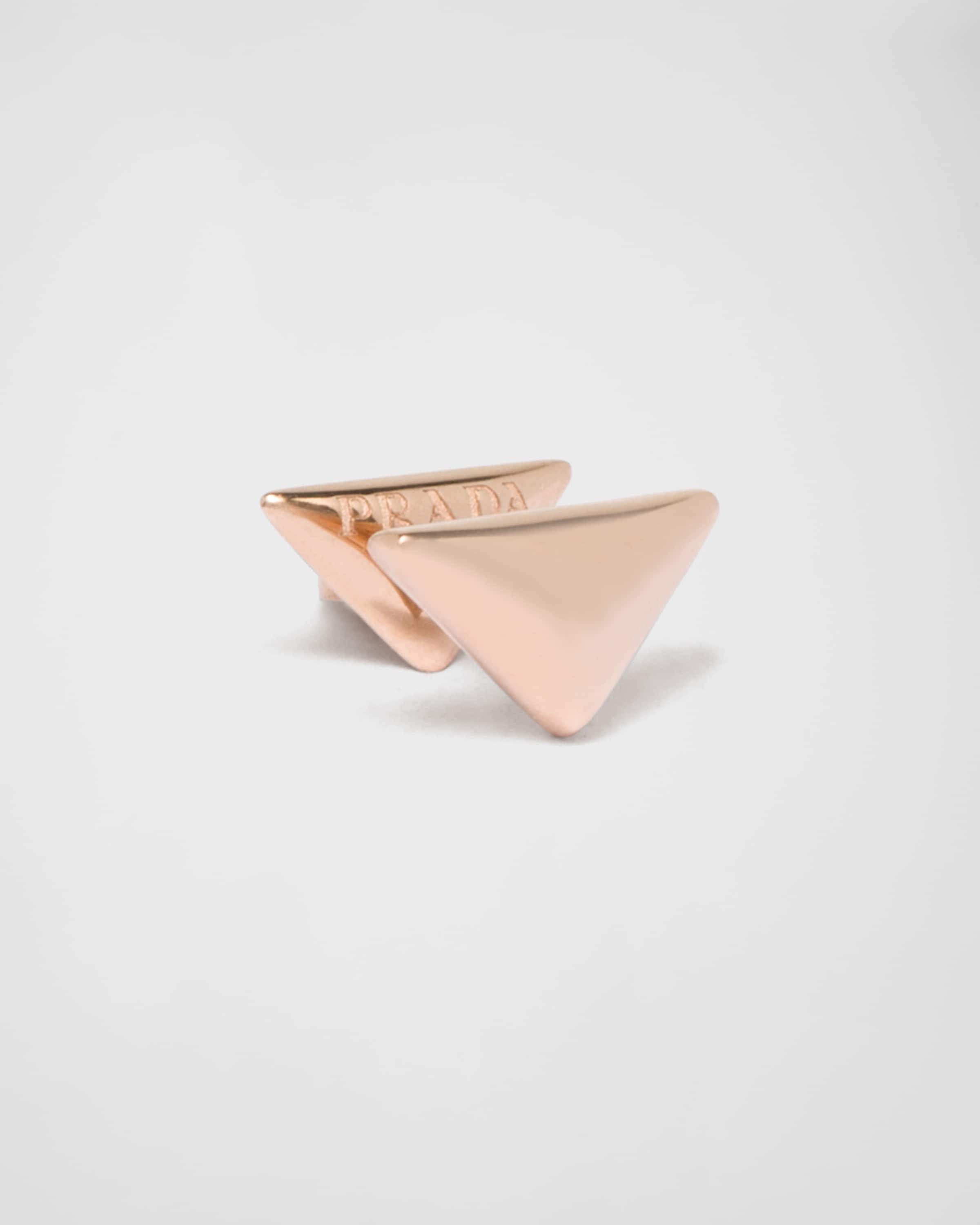 Eternal Gold nano triangle mono earring in pink gold - 3