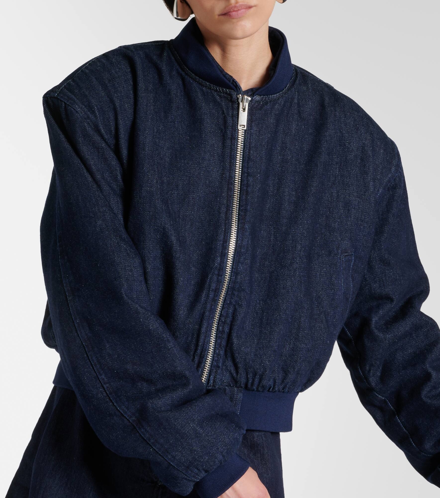 Micky cropped denim bomber jacket - 6