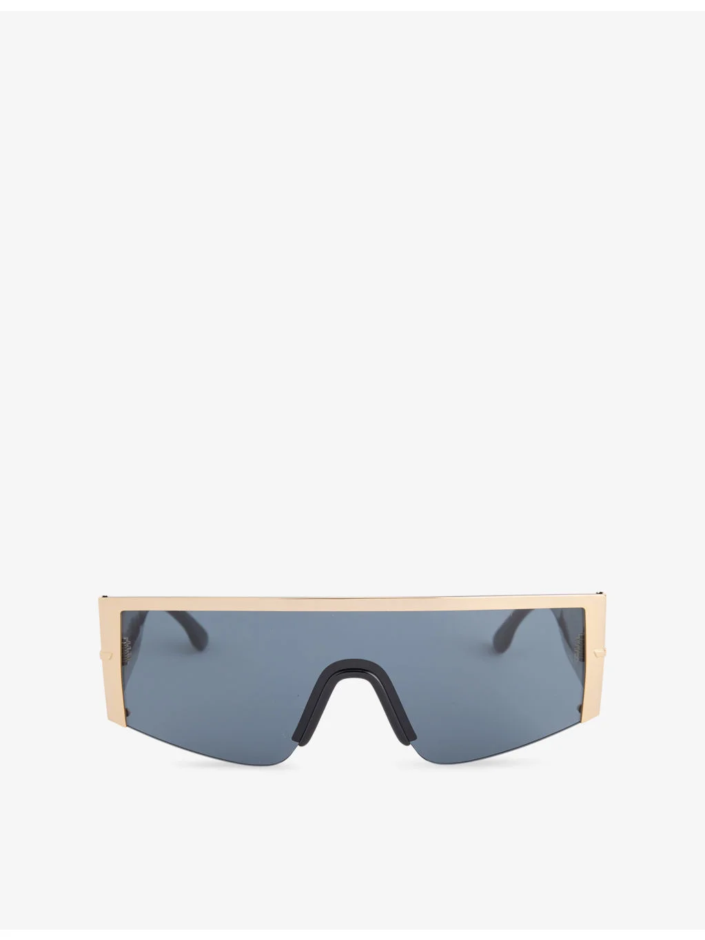 Oversized Shield-Frame Metal Sunglasses - 1