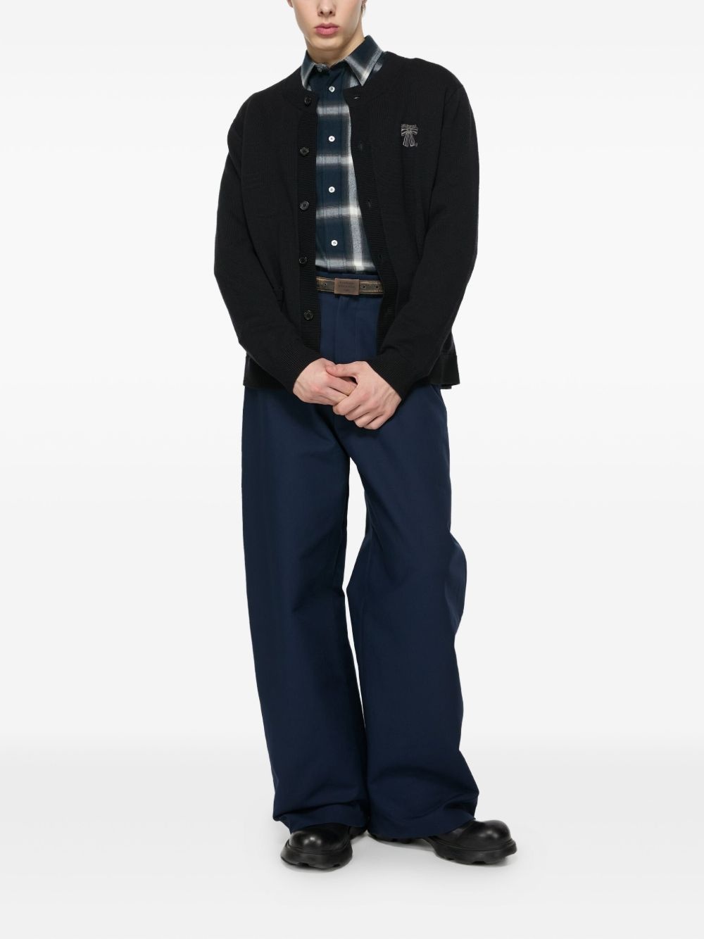 ribbed button-up cardigan - 2
