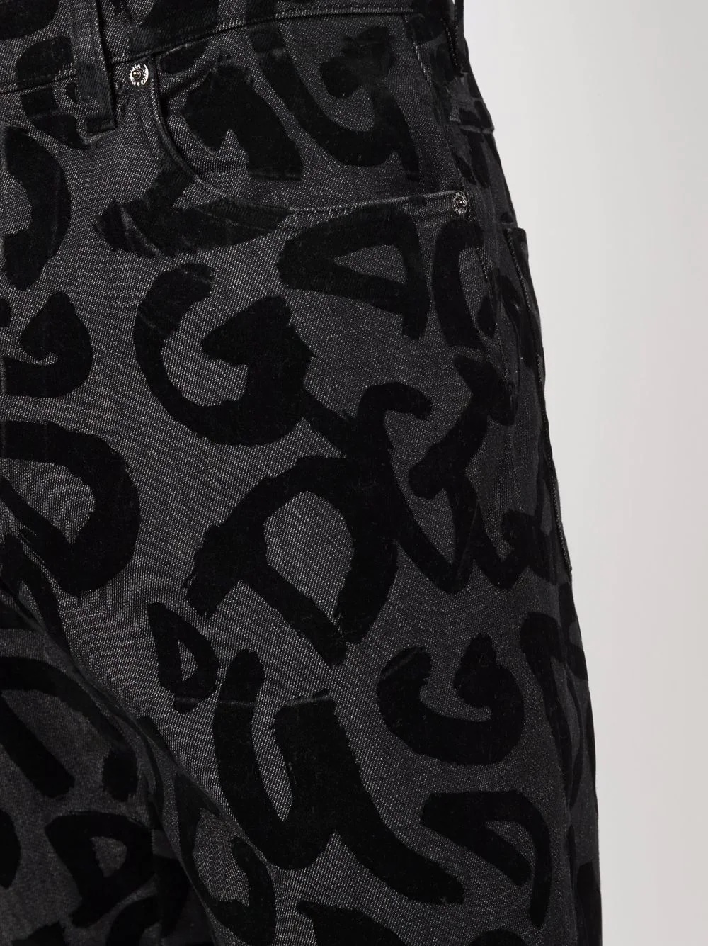 flocked-logo straight-leg jeans - 5