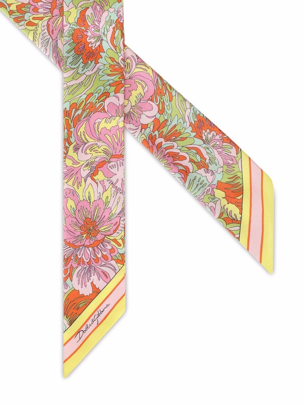 floral-print silk headscarf - 3