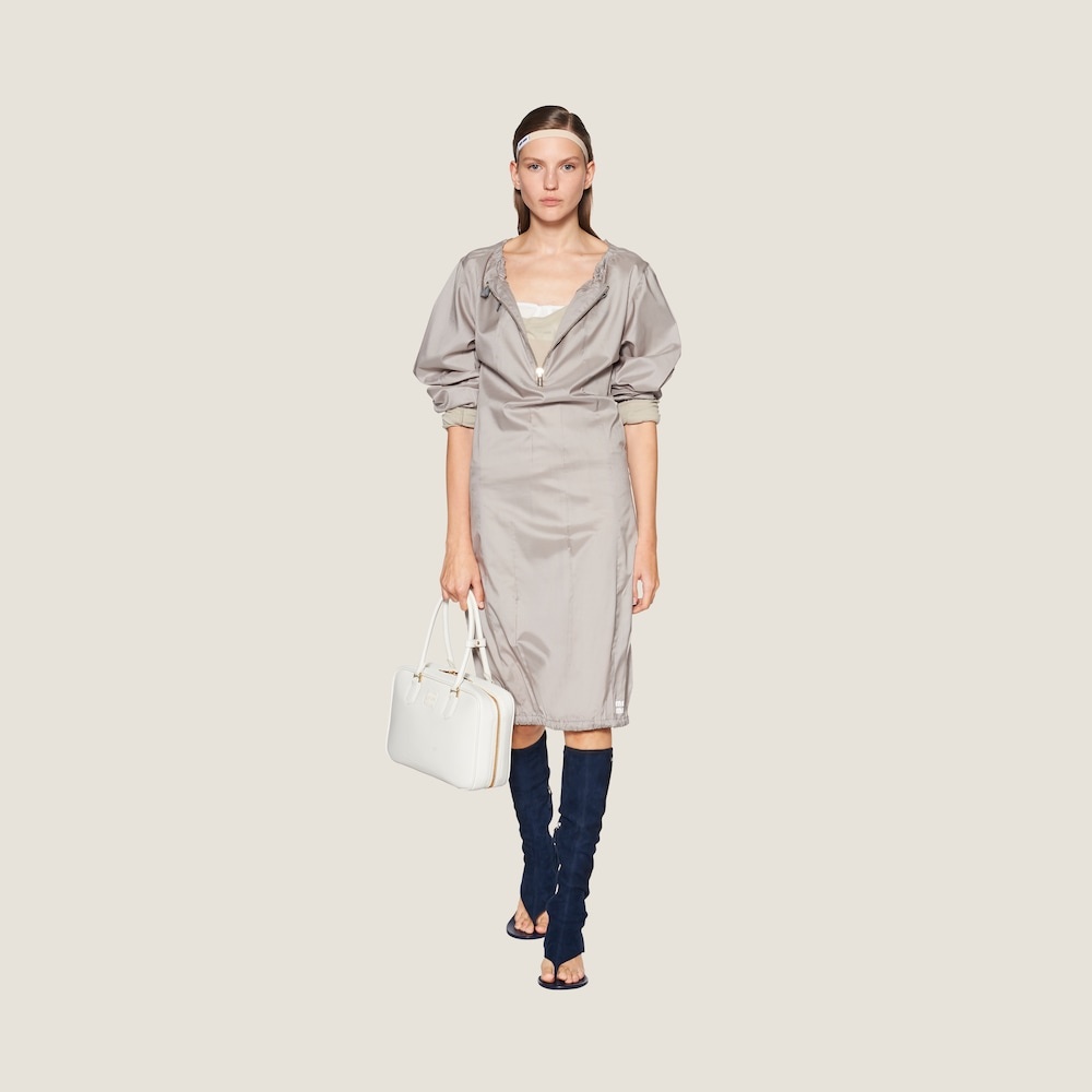 Long-sleeved technical silk dress - 2