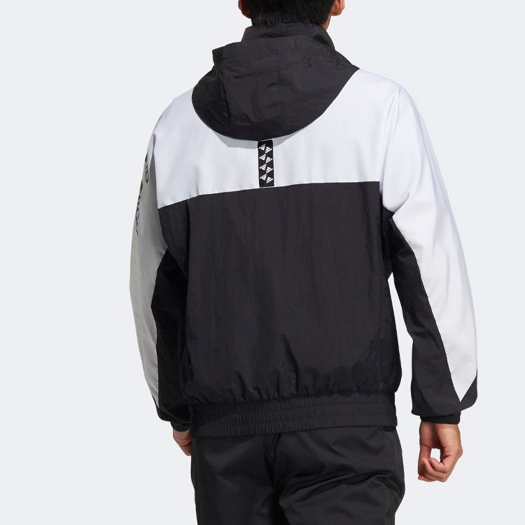 adidas Brandlove Woven Block Jacket 'Black White' HE7428 - 3