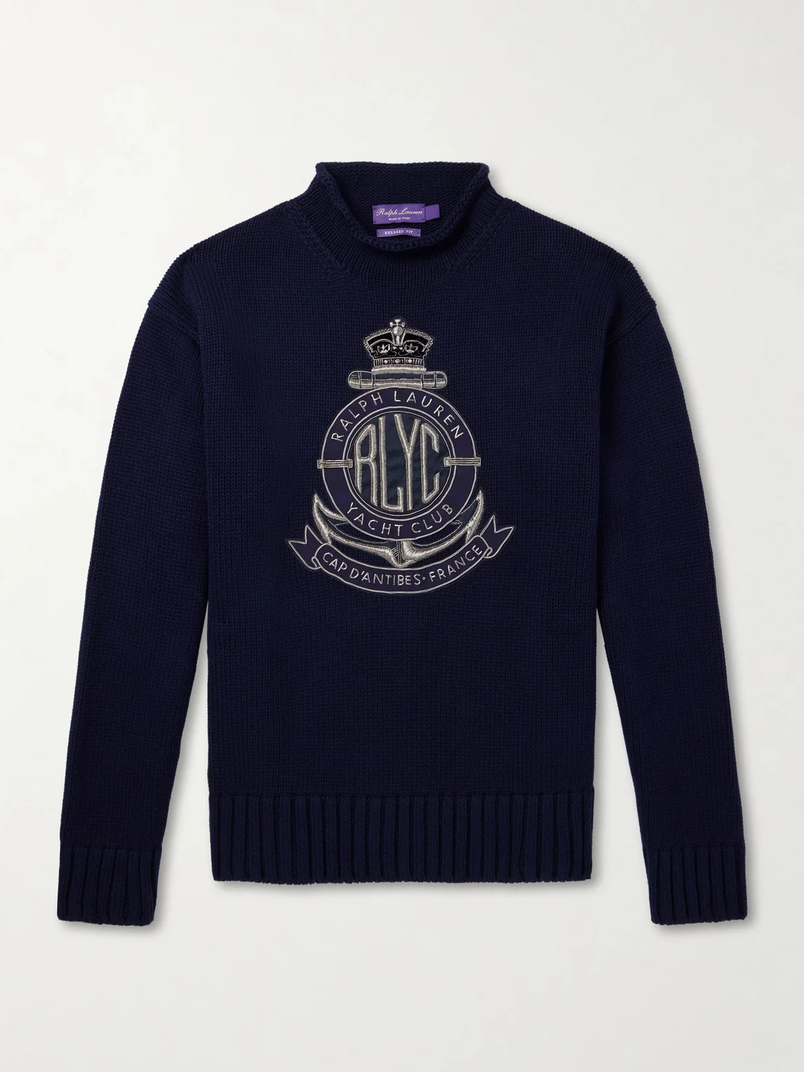 Logo-Appliquéd Cotton-Blend Sweater - 1