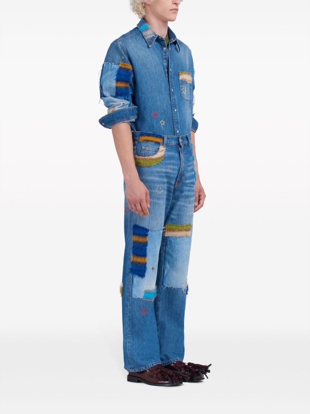 embroidered denim shirt - 2