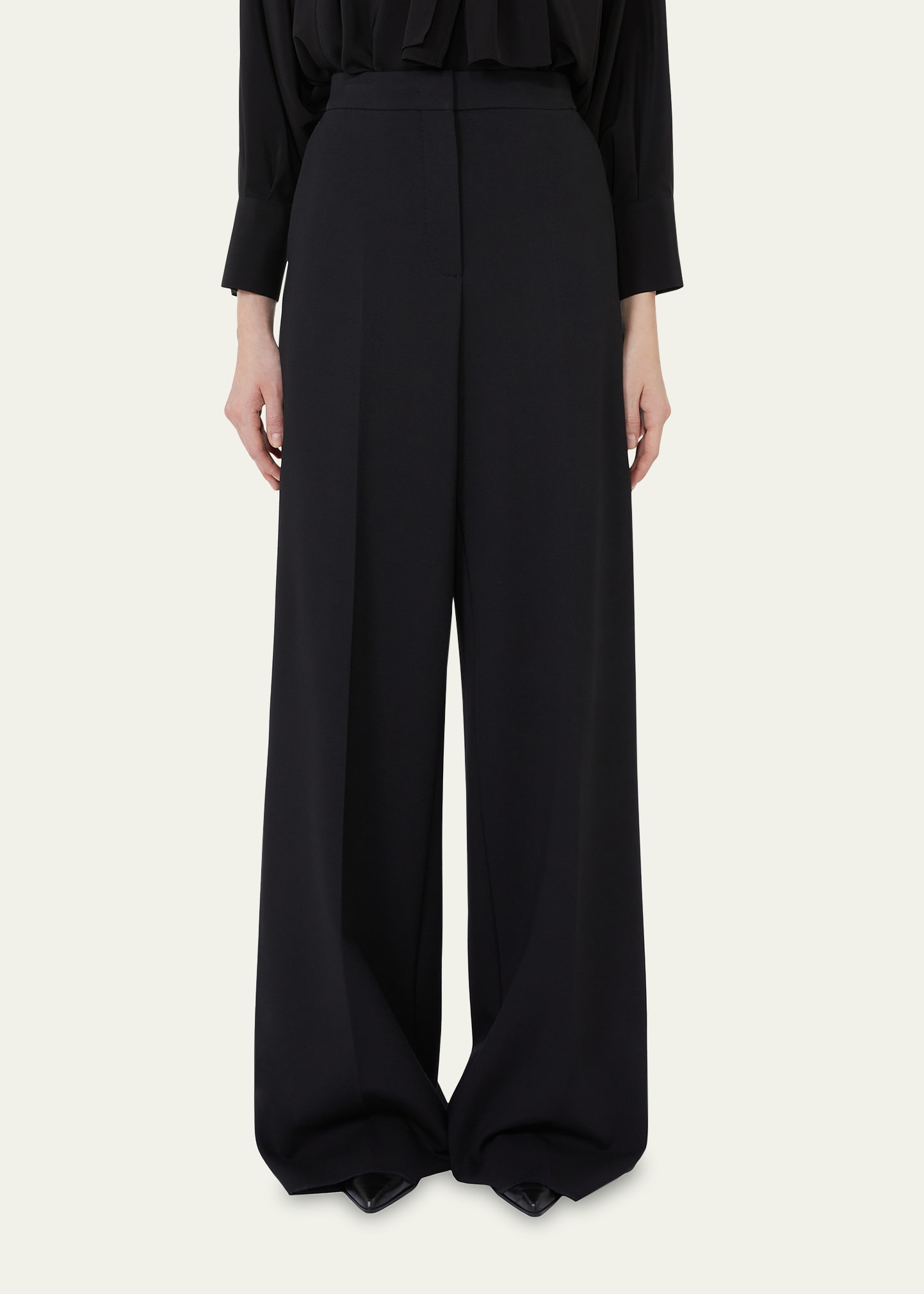 Biada Wide-Leg Crepe Pants - 4