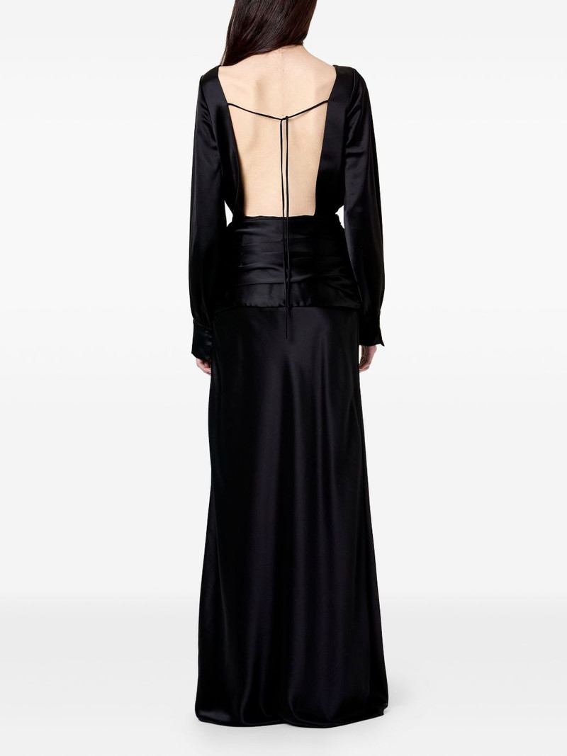 Samina long-sleeves ruched maxi dress 4