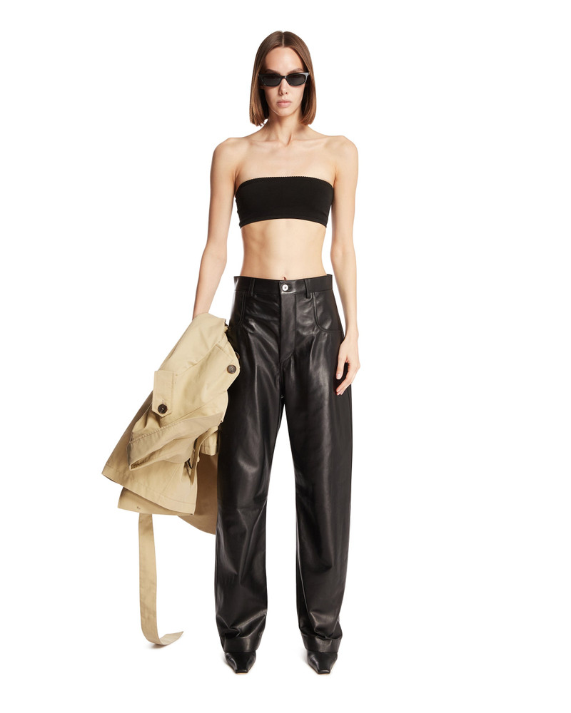 Bottega Veneta Black Leather Trousers outlook