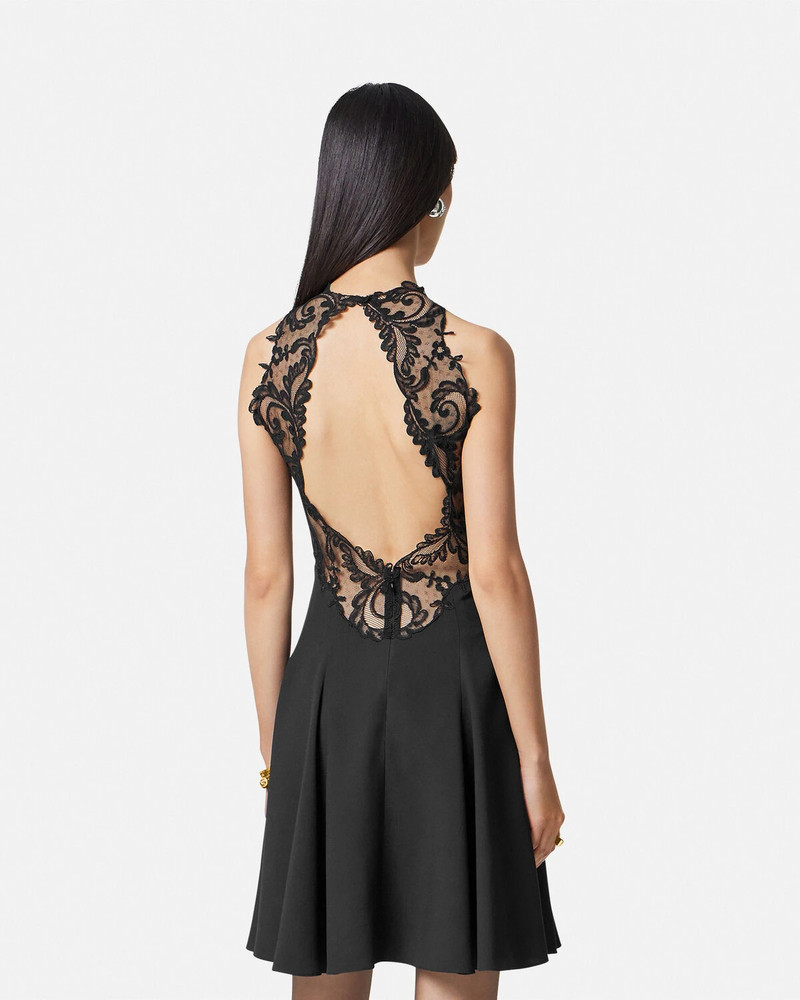 Barocco Lace Halterneck Mini Dress 5