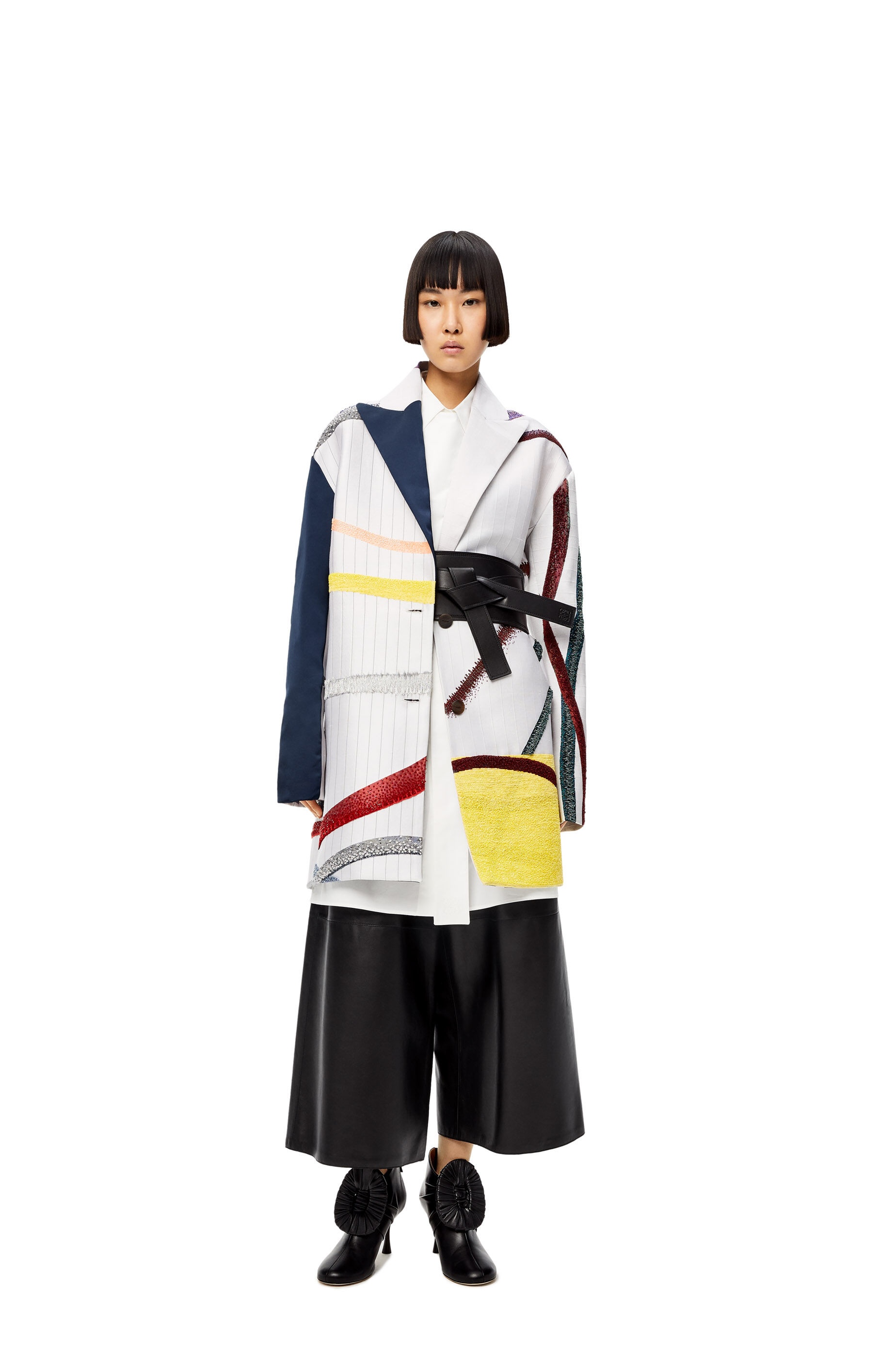 Cropped elasticated trousers in nappa - 2