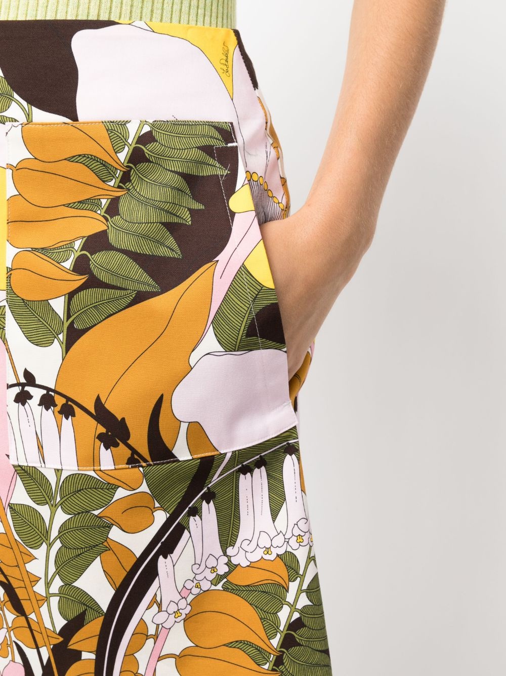 floral-print stretch-cotton A-line miniskirt - 5
