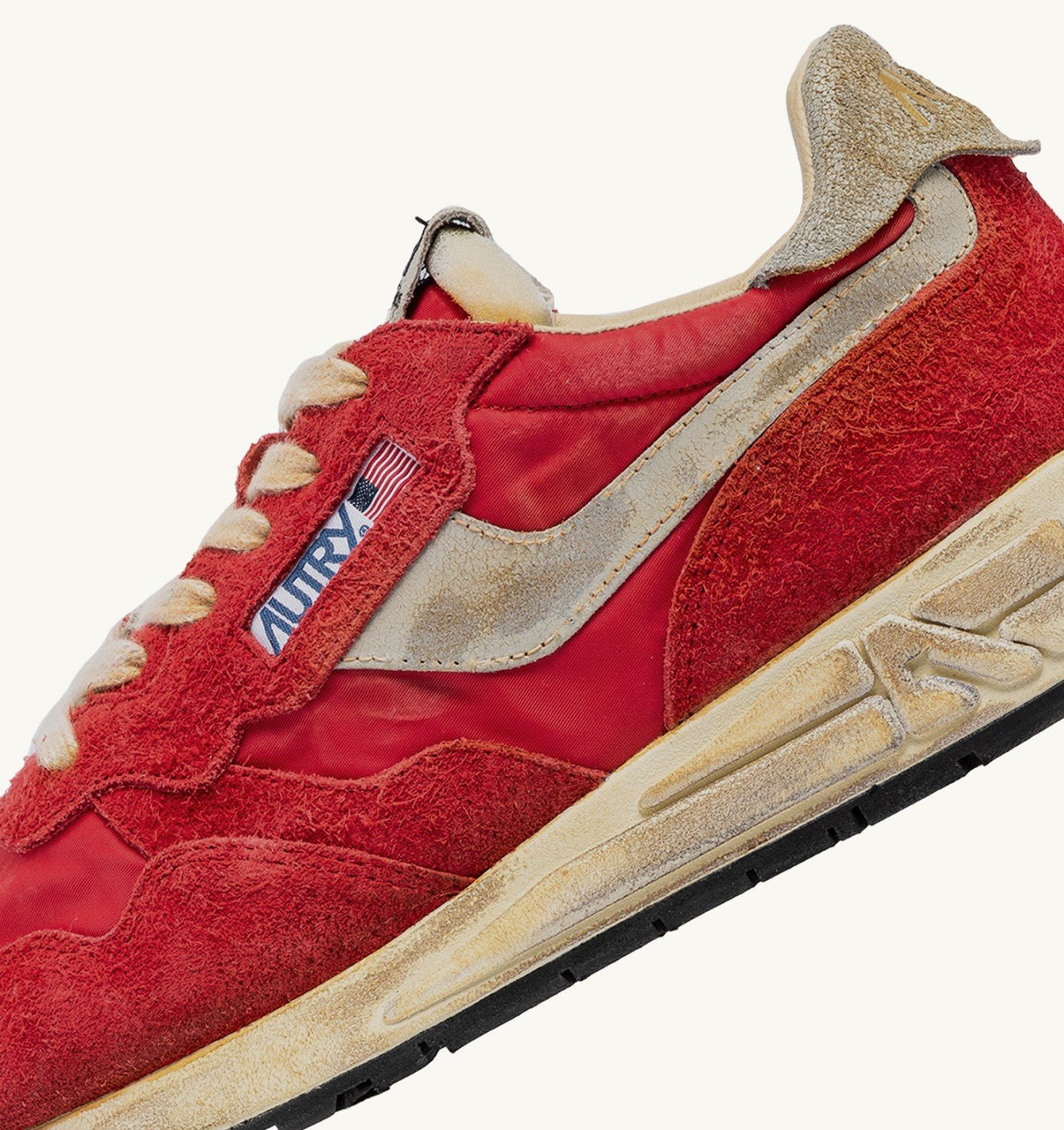 REELWIND SUPER VINTAGE SNEAKERS IN RED NYLON AND SUEDE - 7
