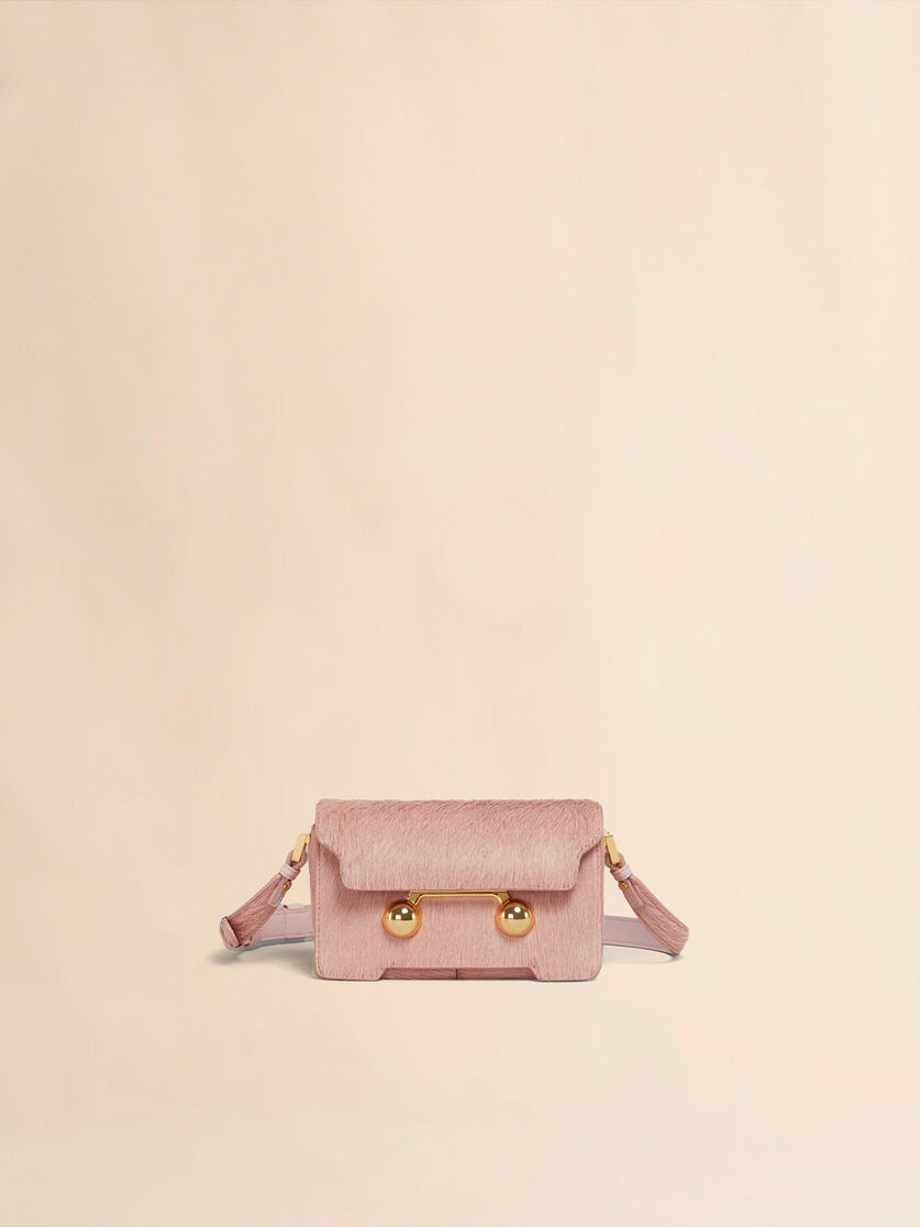 LIGHT PINK LONG HAIR CALFSKIN TRUNKAROO MINI SHOULDER BAG - 1