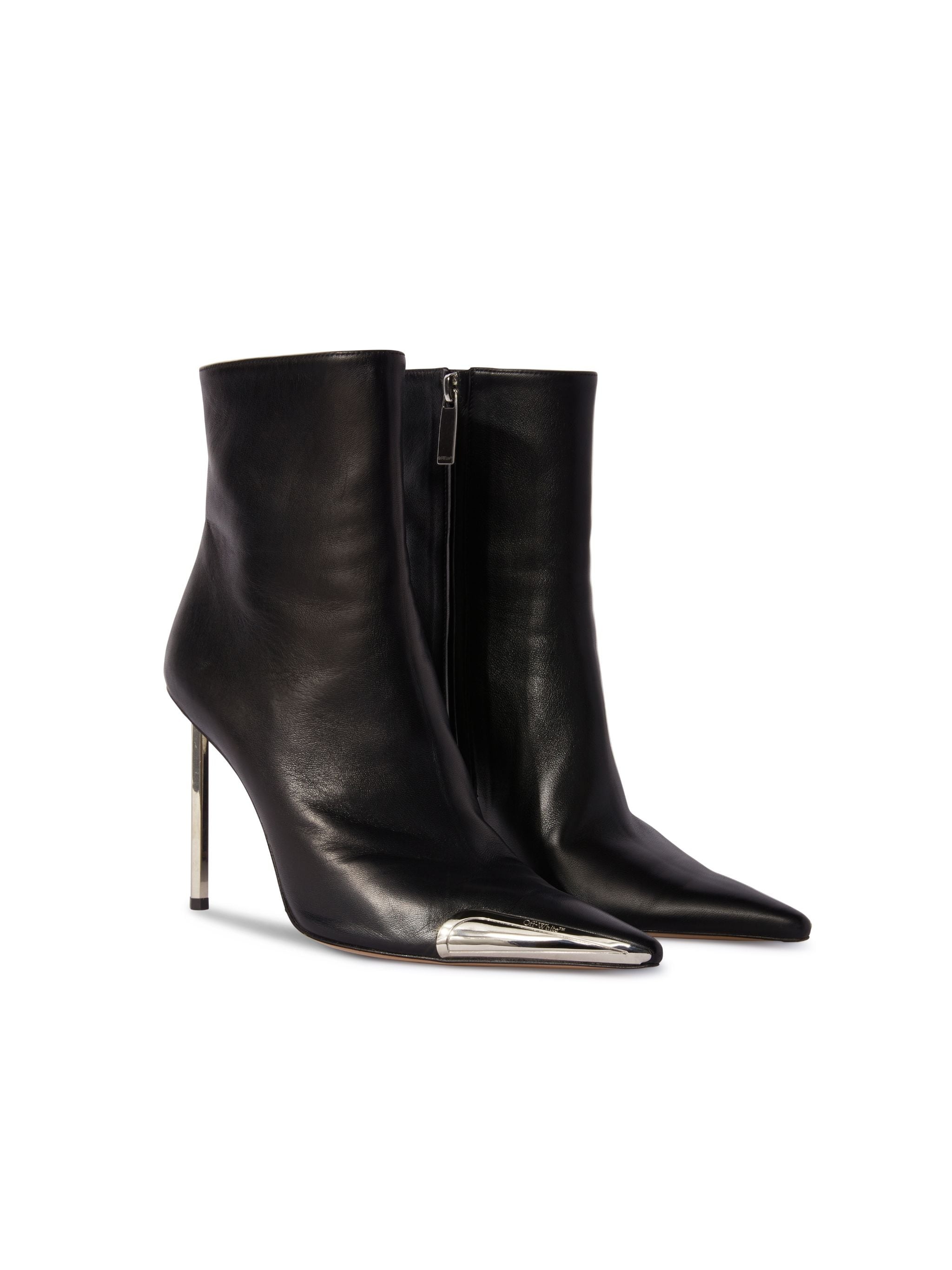 Silver Allen Frame Ankle Boot Black Silv - 2