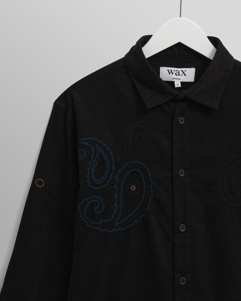 Halcomb - Black And Multicolour Applique Corduroy Shirt 7