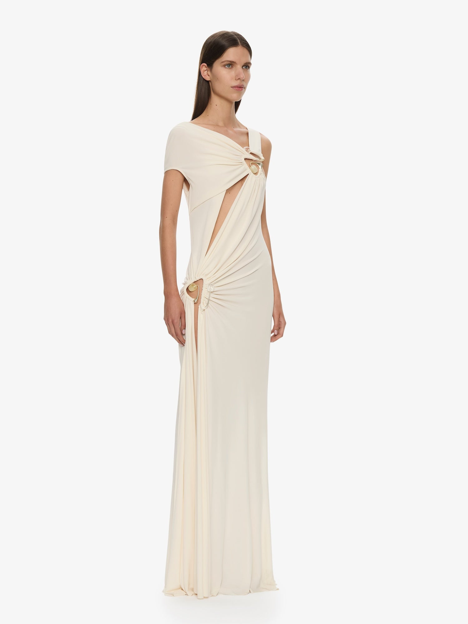 Veer Spiral Crystal Draped Jersey Dress - 2