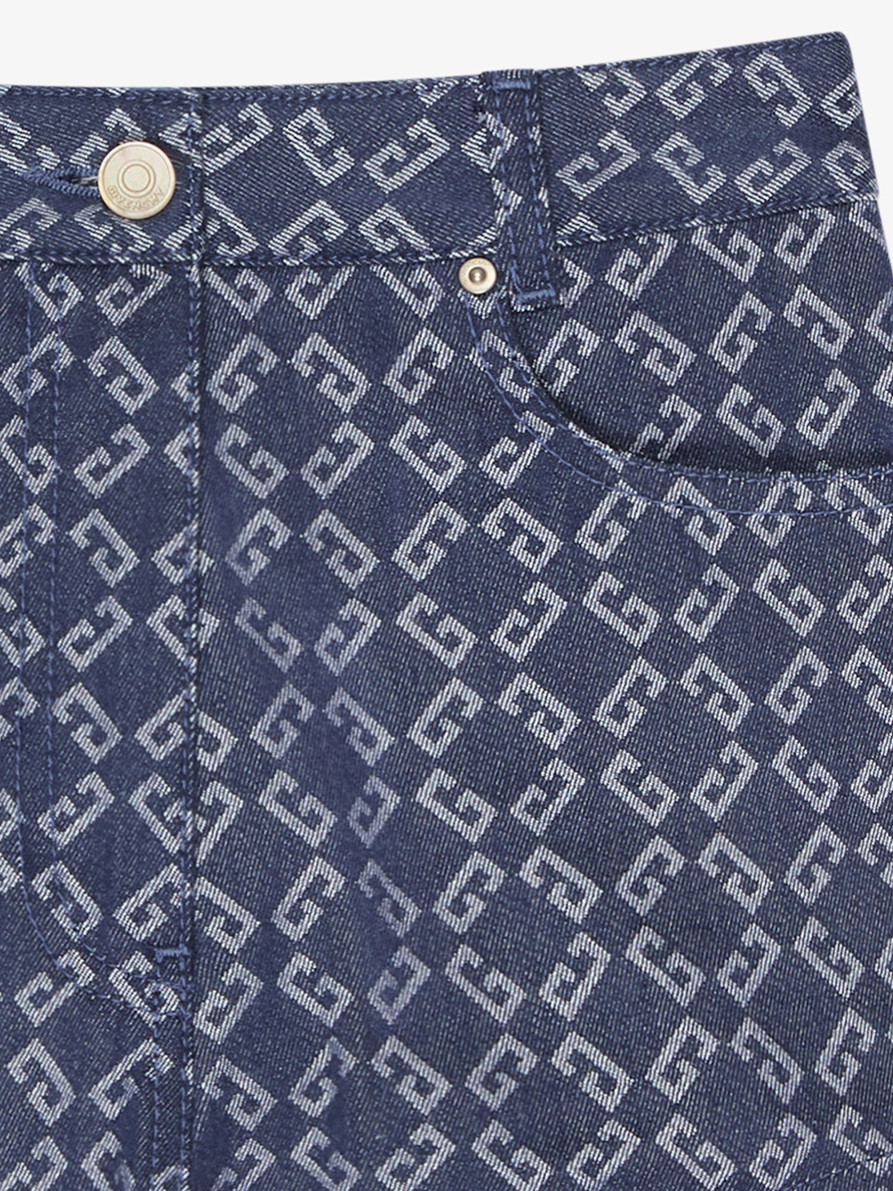 SLIM FIT MINI SHORTS IN MONOGRAM 72 DENIM - 4