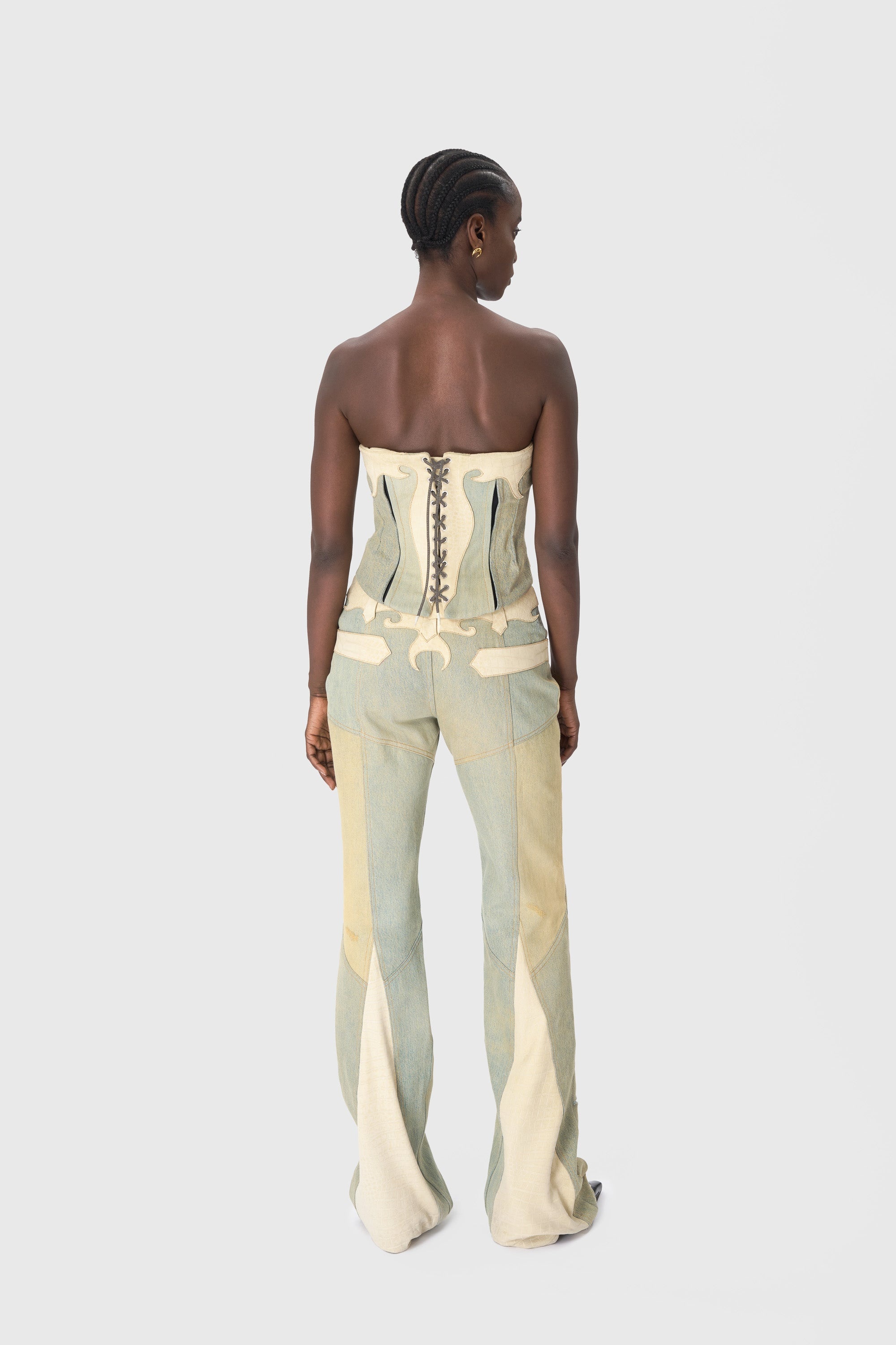 Regenerated Denim Bustier Top - 4