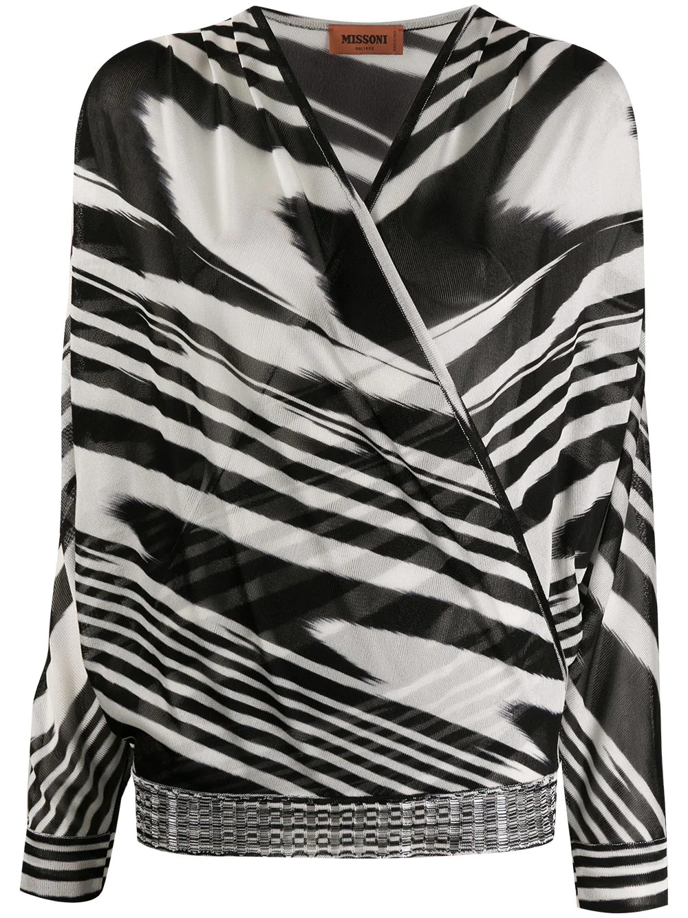 zebra print wrap blouse - 1