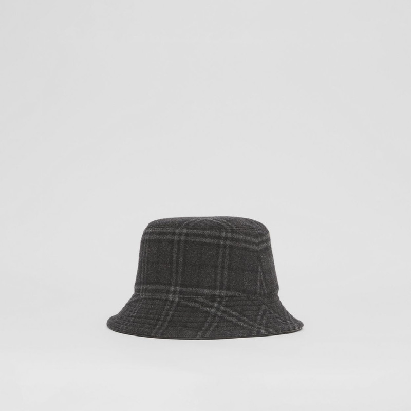 Check Wool Cashmere Bucket Hat 6