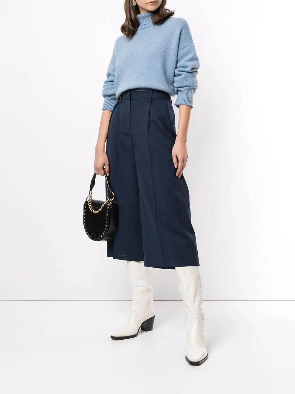 side-stripe straight-leg culottes - 2