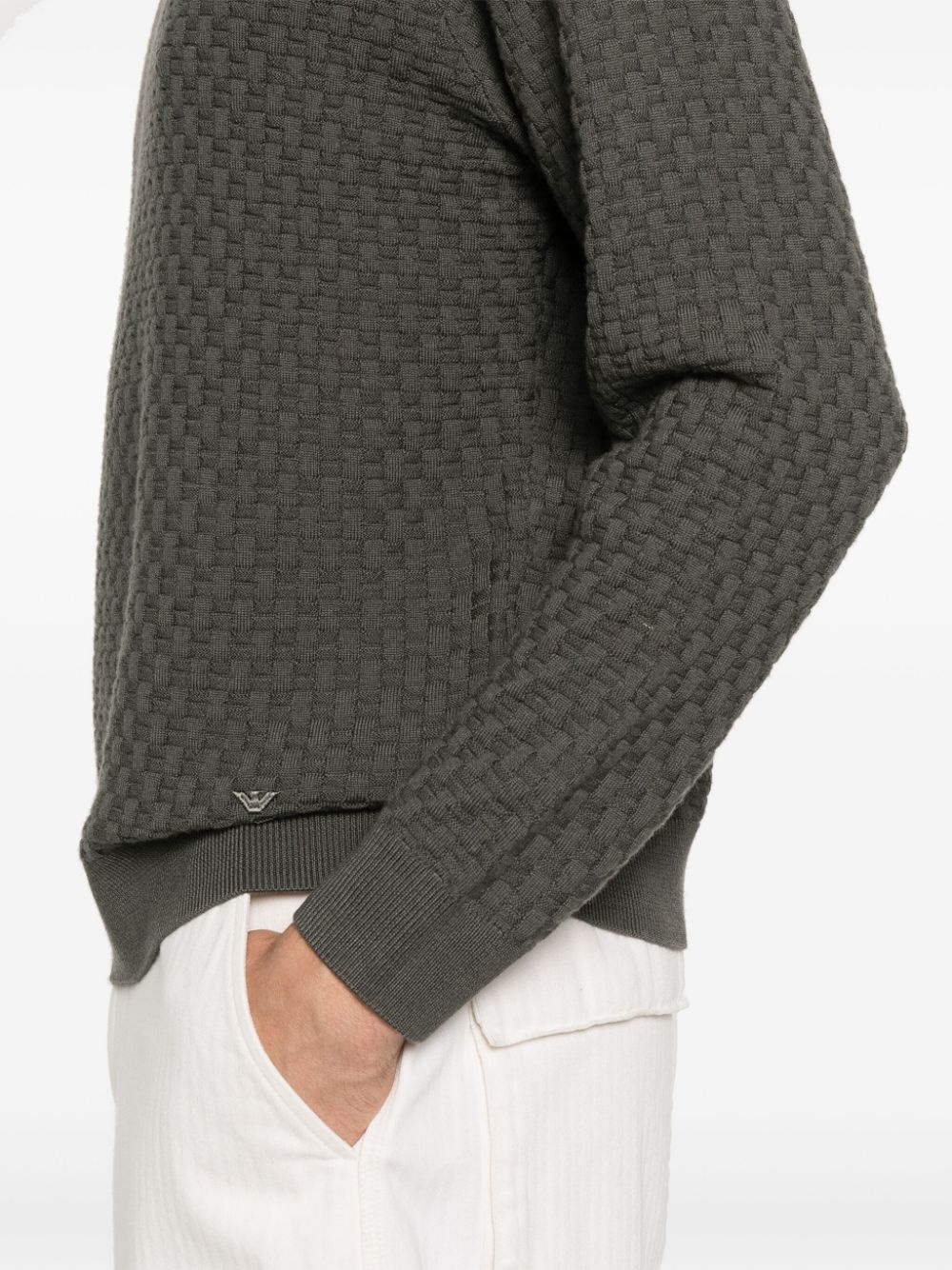 interwoven virgin wool jumper - 5
