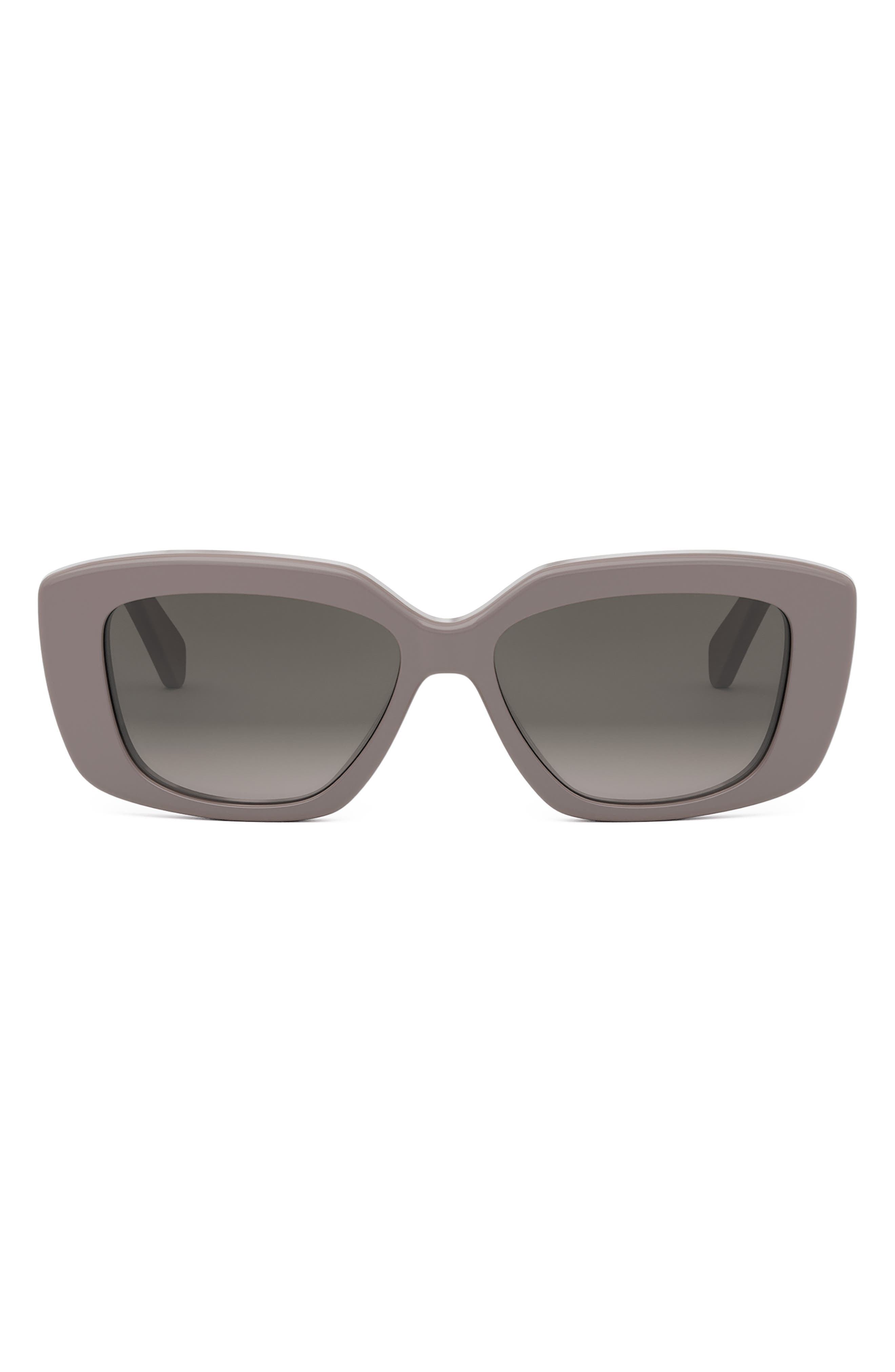 CELINE Triomphe 55mm Rectangular Sunglasses in Shiny Light Brown /Brown at Nordstrom - 1