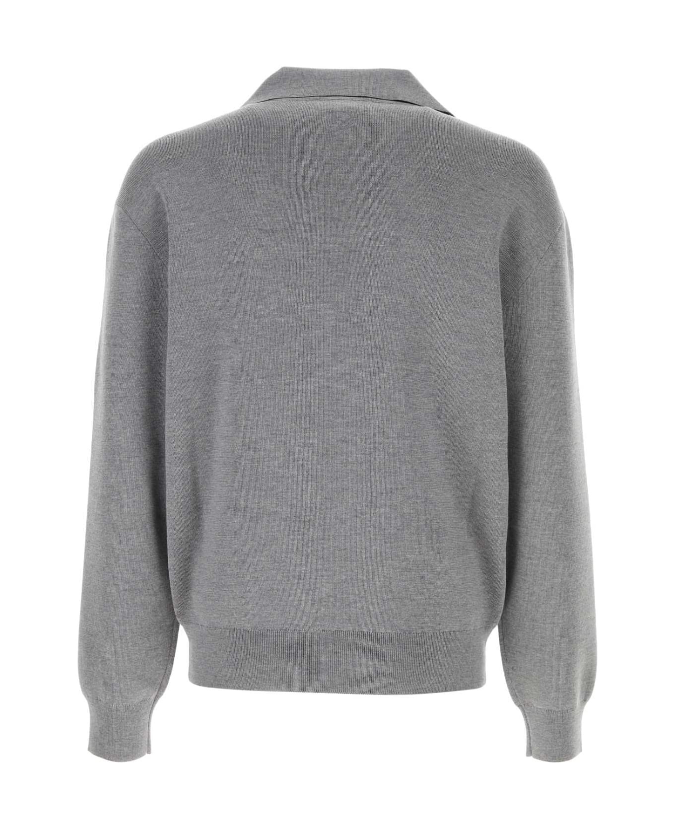 Grey Wool Blend Sweater - 2