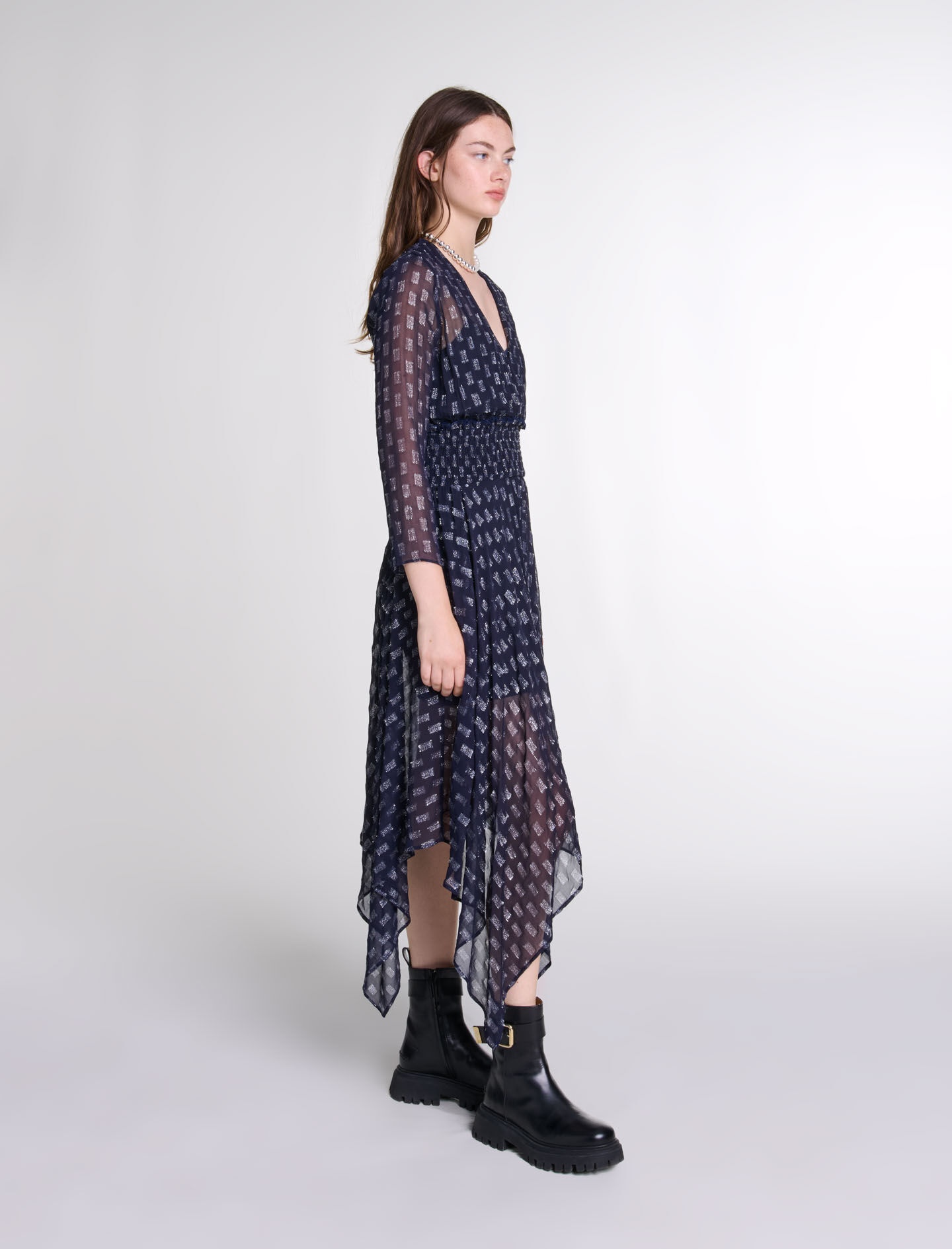Asymmetrical floral maxi dress - 3